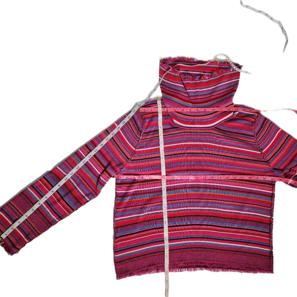Sigrid Olsen Sport. Silk Blend, Multi Color, Striped Sweater. PL - Picture 7 of 10